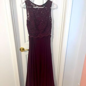 City Triangles Two Piece Dark Maroon Dress.